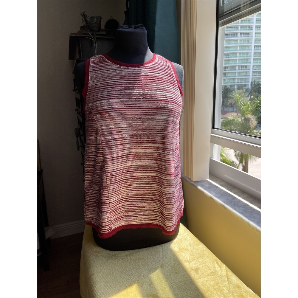 Anthropologie Vanessa Virginia Burgundy Stripes Top S - Picture 1 of 8